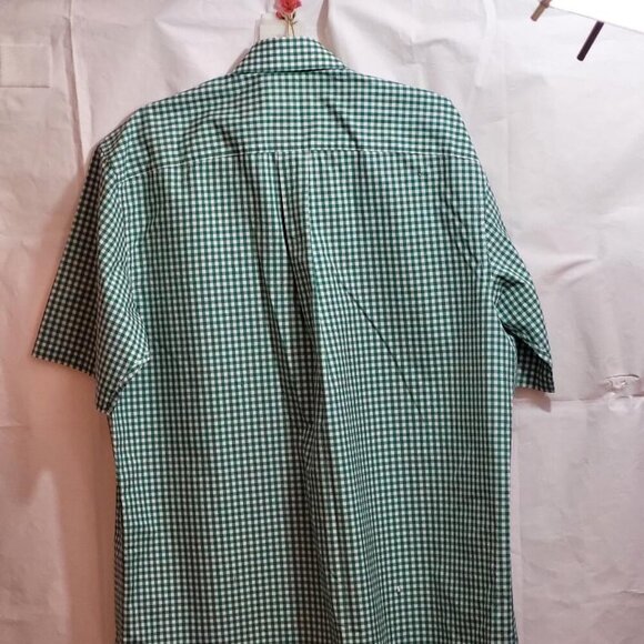 Jos A Banks, Men's green & White Checkered Short Sleeve Shirt. Size L, Not Worn - Picture 2 of 8